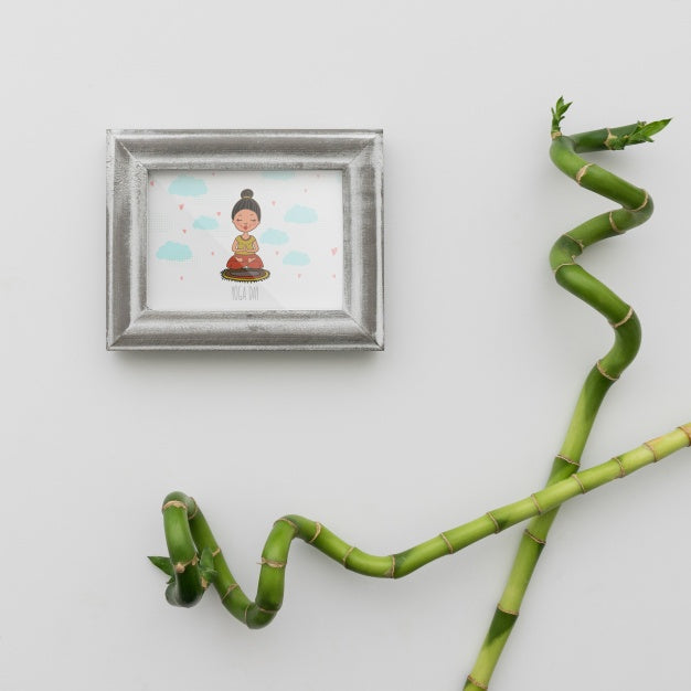 Frame And Bamboo Sticks Psd