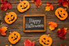 Frame And Chalk Board For Halloween Day Psd