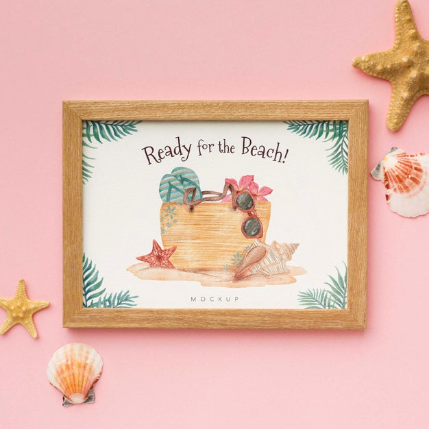 Frame And Starfishes Arrangement Psd