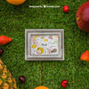 Frame And Tropical Fruits On Grass Psd