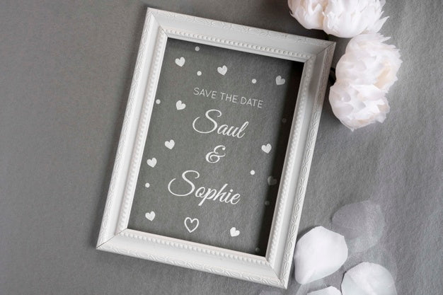 Frame For Wedding With Flowers Psd
