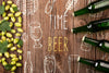 Frame Made Of Beer Ingredients And Beer Bottles Psd