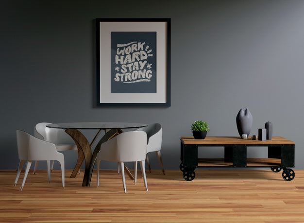 Frame Mock-Up Hanging On The Wall Psd