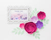 Frame Mock-Up With Paper Flowers On White Background Psd