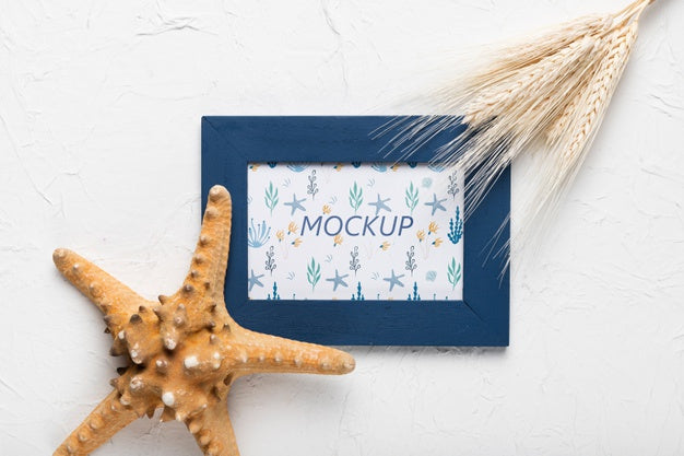 Frame Mock-Up With Star Decoration Psd