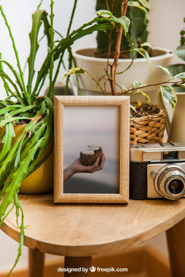 Frame Mockup Decoration With Camera Psd