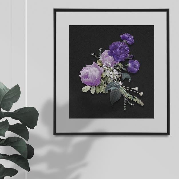 Frame Mockup Hanging On The Wall Psd