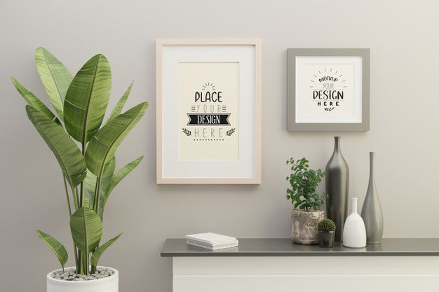 Frame Mockup In Living Room Interior Psd