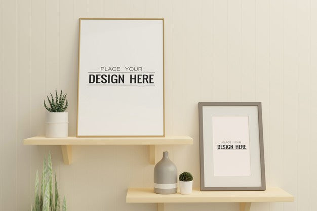 Frame Mockup In Living Room Interior Psd