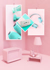 Frame Mockup In Pink Pop Style Psd