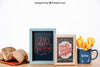 Frame Mockup Of Two With Bread Psd