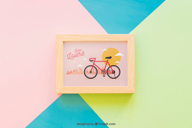 Frame Mockup On Colorful Background Psd