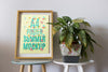 Frame Mockup On Table With Plant Psd