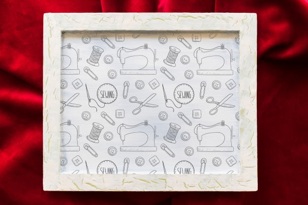 Frame Mockup On Textile Psd