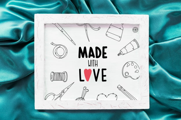 Frame Mockup On Textile Psd