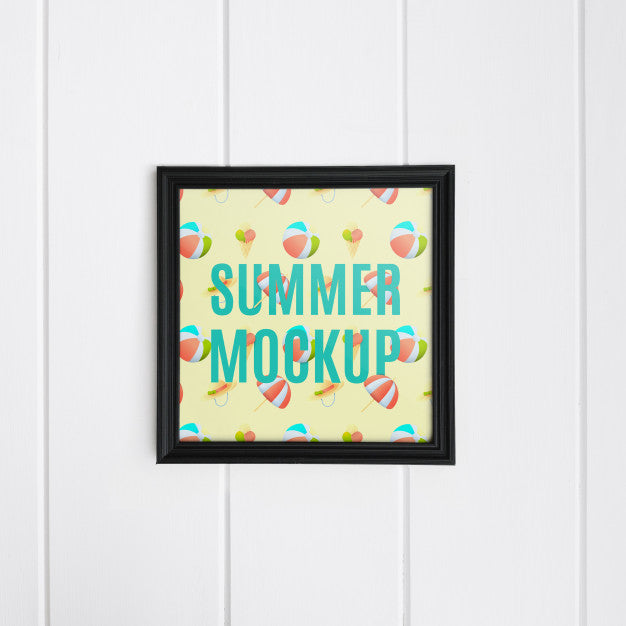Frame Mockup On Wall Psd