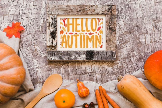 Frame Mockup With Autumn Concept Psd