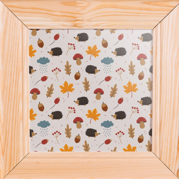 Frame Mockup With Autumn Concept Psd