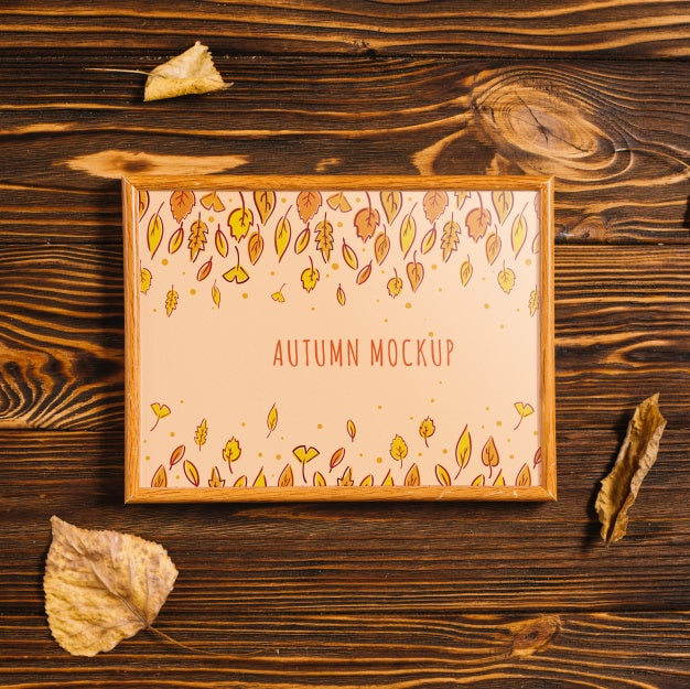 Frame Mockup With Autumn Concept Psd