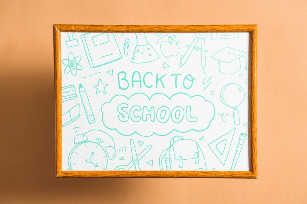 Frame Mockup With Back To School Concept Psd