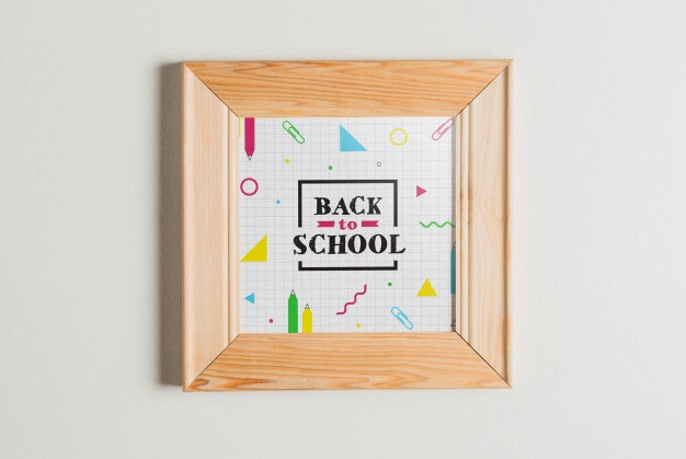 Frame Mockup With Back To School Concept Psd