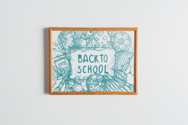 Frame Mockup With Back To School Concept Psd