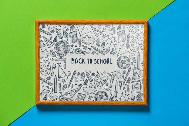 Frame Mockup With Back To School Concept Psd
