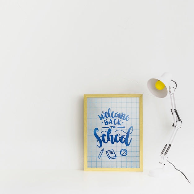 Frame Mockup With Back To School Concept Psd