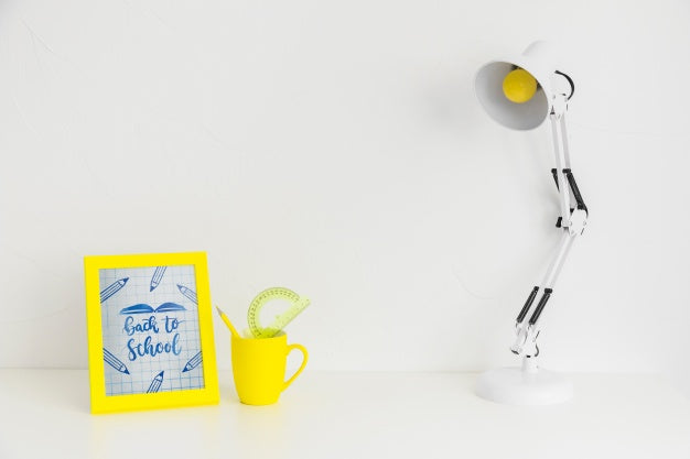 Frame Mockup With Back To School Concept Psd