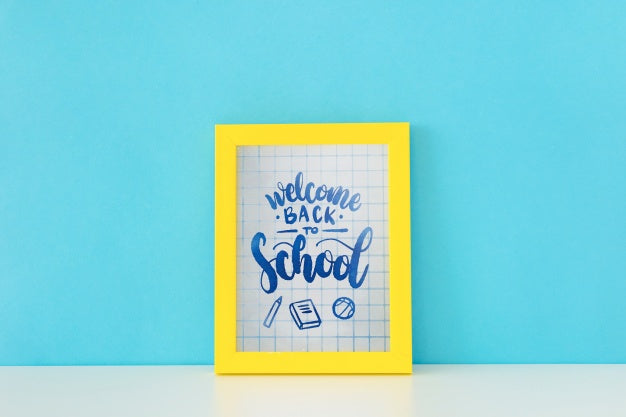 Frame Mockup With Back To School Concept Psd
