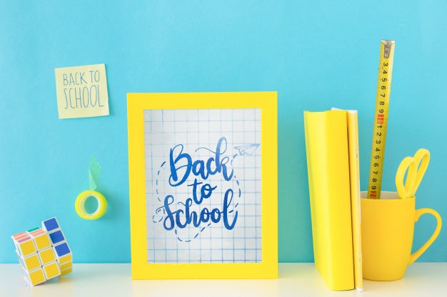 Frame Mockup With Back To School Concept Psd