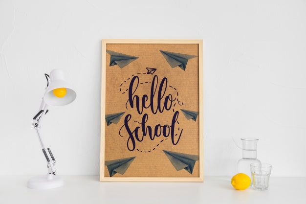 Frame Mockup With Back To School Concept Psd