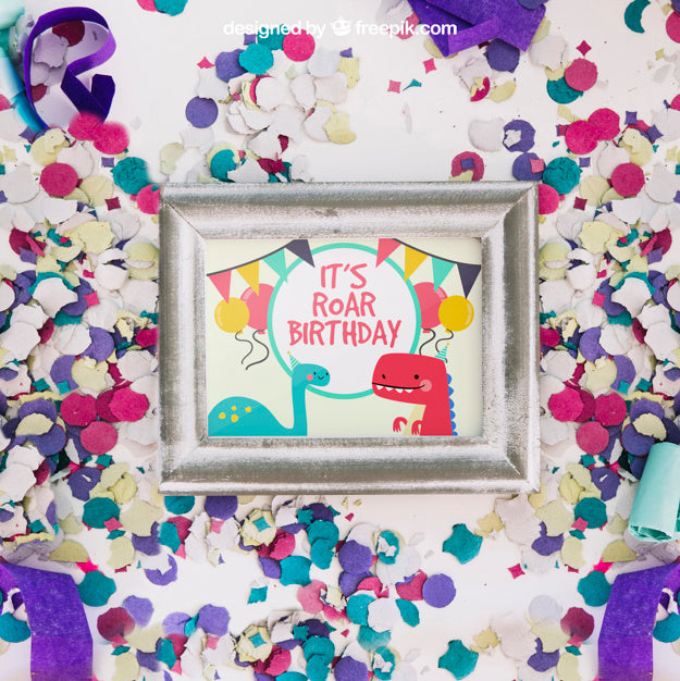 Frame Mockup With Birthday Design Psd