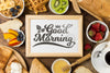 Frame Mockup With Breakfast Concept Psd