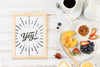 Frame Mockup With Breakfast Concept Psd