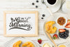 Frame Mockup With Breakfast Concept Psd