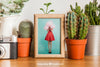 Frame Mockup With Cactus Decoration Psd