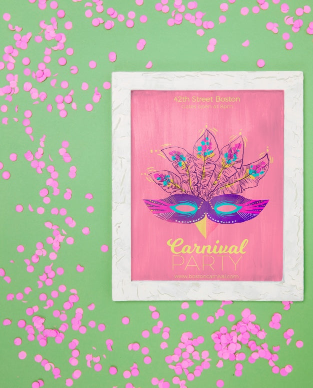 Frame Mockup With Carnival Concept Psd