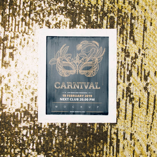 Frame Mockup With Carnival Concept Psd
