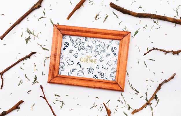 Frame Mockup With Christmas Concept Psd