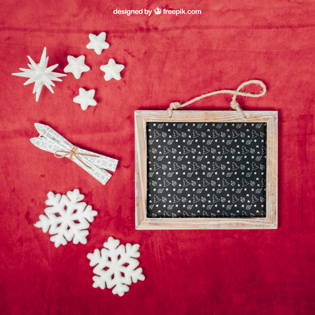 Frame Mockup With Christmtas Design Psd