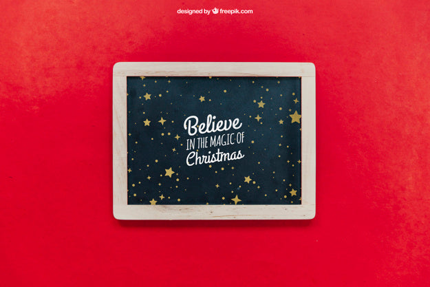 Frame Mockup With Christmtas Design Psd