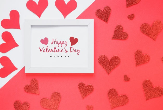 Frame Mockup With Composition Of Valentine Objects Psd