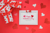 Frame Mockup With Composition Of Valentine Objects Psd