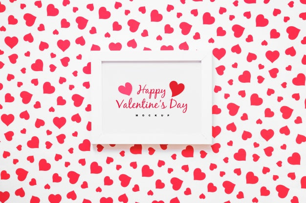 Frame Mockup With Composition Of Valentine Objects Psd