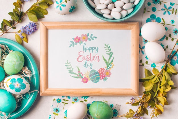 Frame Mockup With Easter Concept Psd