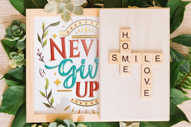 Frame Mockup With Floral Decoration Psd