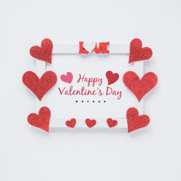 Frame Mockup With Hearts Psd