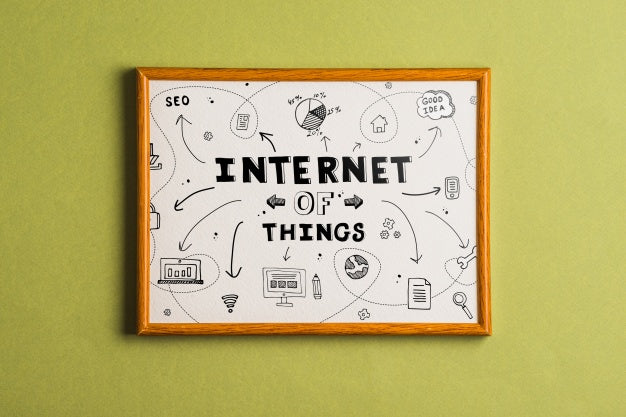 Frame Mockup With Iot Concept Psd