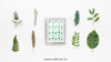 Frame Mockup With Leaves Psd